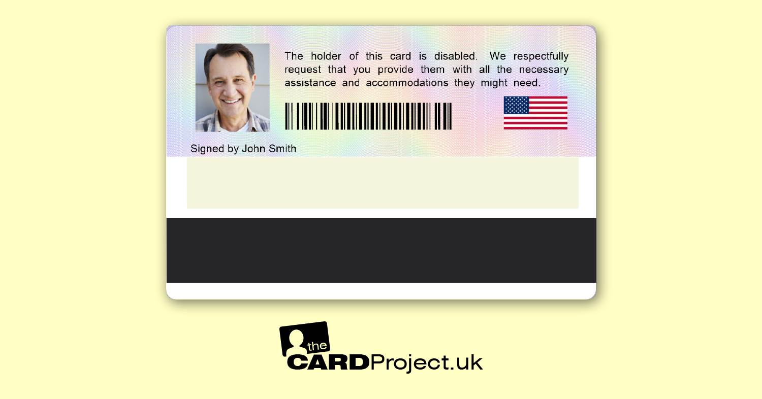 USA Disability Identification Card (REAR)